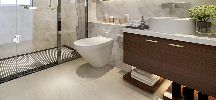 Burst Pipe Bathroom Cleanup in Dedham